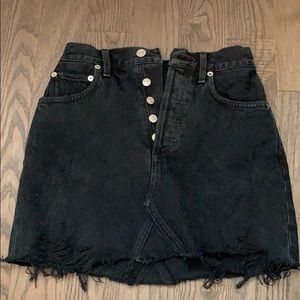 Agolde Black Wash Denim Skirt